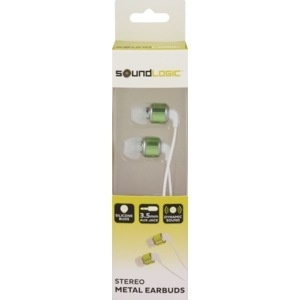 slide 1 of 1, Sound Logic Powerxcel Earbuds, Green, 1 ct