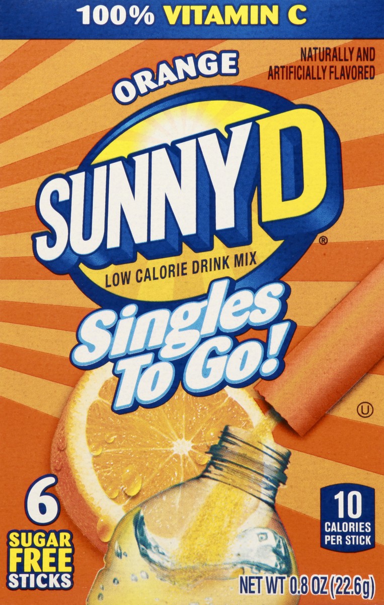 slide 12 of 13, Sunny D Low Calorie Orange Drink Mix 6 ea, 6 ct