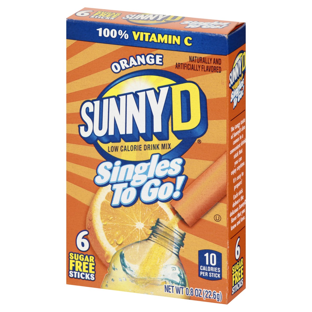 slide 4 of 13, Sunny D Low Calorie Orange Drink Mix 6 ea, 6 ct