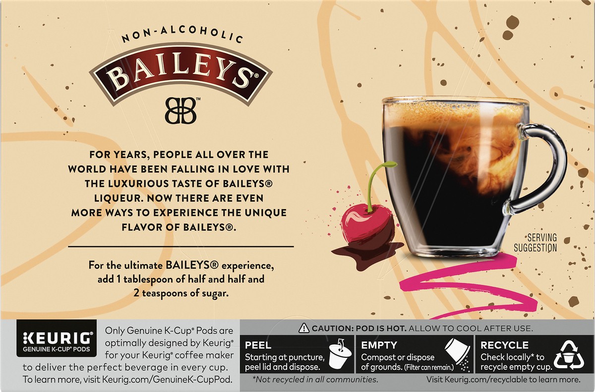 slide 6 of 9, Bailey's Non-Alcoholic Chocolate Cherry Light Roast K-Cup Coffee Pods- 10 ct, 10 ct