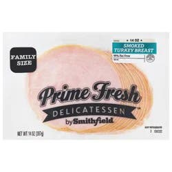 Prime Fresh Delicatessen Smoked Turkey Breast Family Size 14 oz