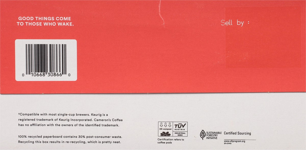 slide 6 of 9, Cameron's Coffee Single Serve Pods, Flavored, Toasted Southern Pecan, 32 Count, 11.57 oz