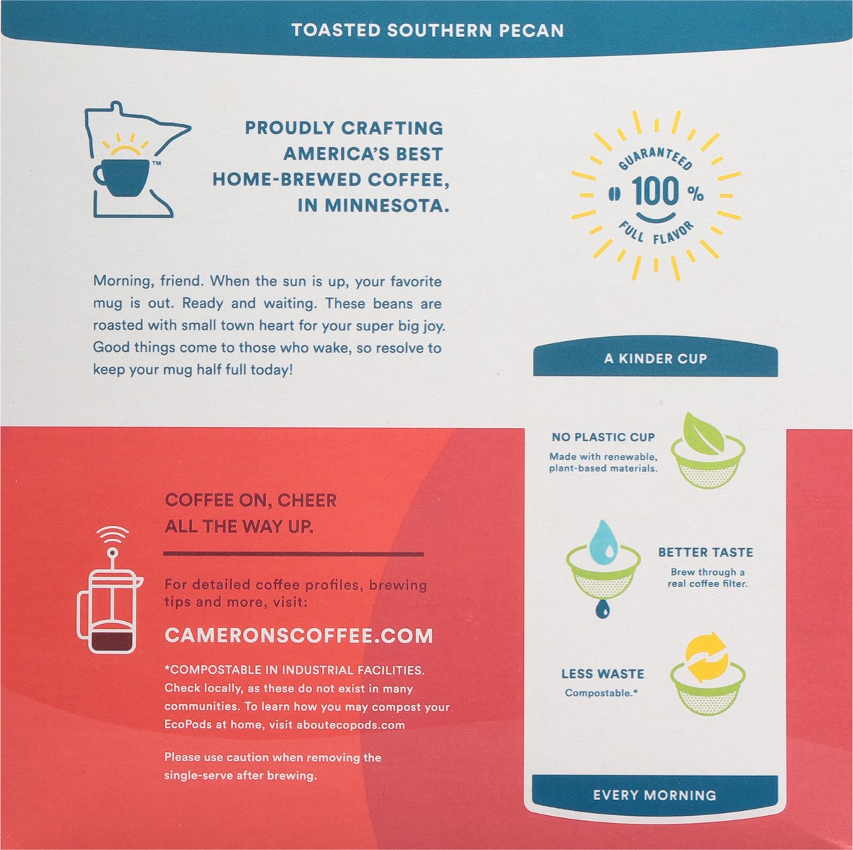 slide 7 of 9, Cameron's Coffee Single Serve Pods, Flavored, Toasted Southern Pecan, 32 Count, 11.57 oz