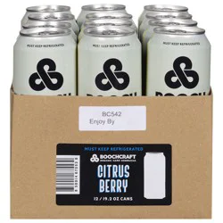 Boochcraft Organic Citrus Berry Hard Kombucha - 12 x 19.2 fl oz Cans