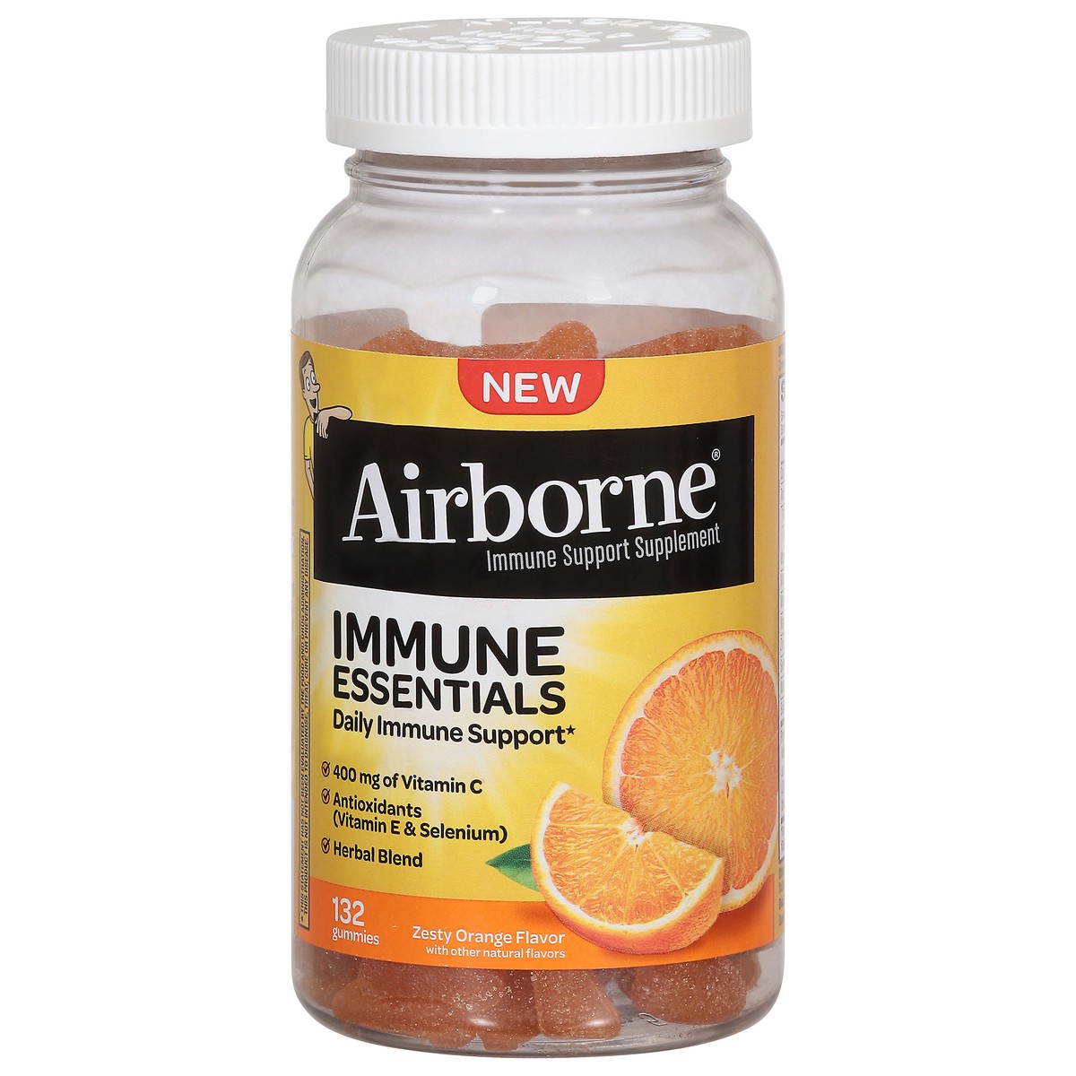 slide 3 of 14, Airborne Zesty Orange Flavor Immune Essentials 132 Gummies, 132 ct
