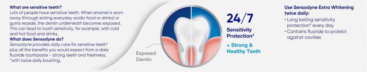 slide 8 of 9, Sensodyne Extra Whitening Sensitive Teeth Whitening Toothpaste - 6 Ounces, 6 ct