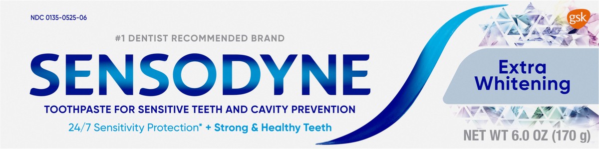 slide 9 of 9, Sensodyne Extra Whitening Sensitive Teeth Whitening Toothpaste - 6 Ounces, 6 ct