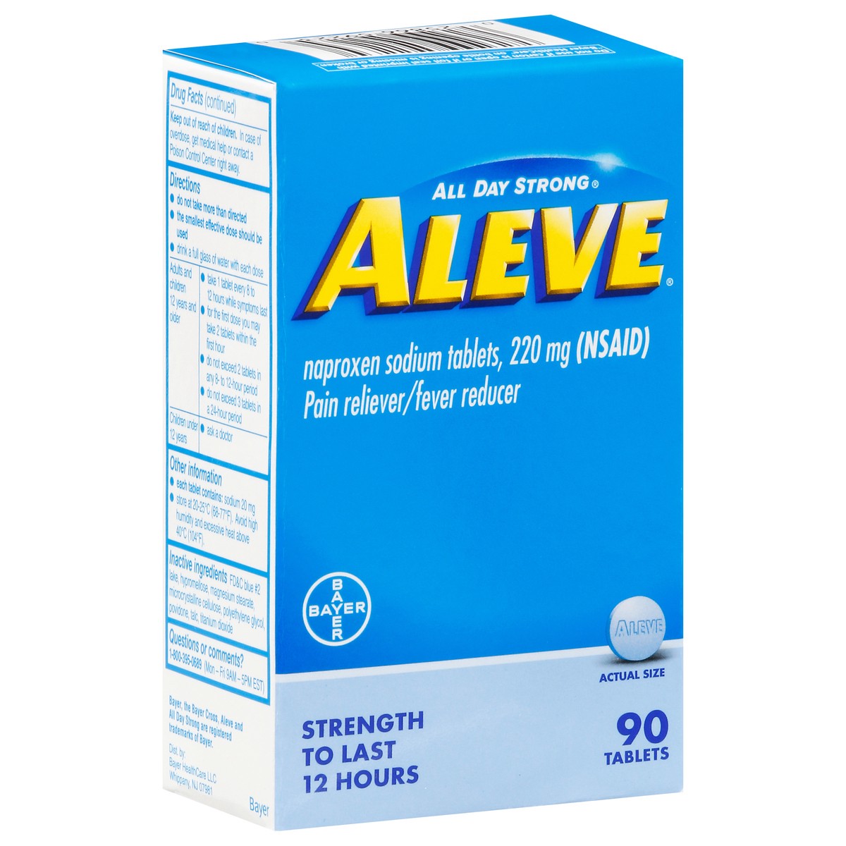 slide 3 of 13, Aleve Pain Relief Naproxen Sodium Tablets, 90 ct