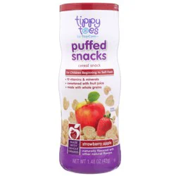 Tippy Toes Strawberry Apple Puffed Grain Cereal Snacks