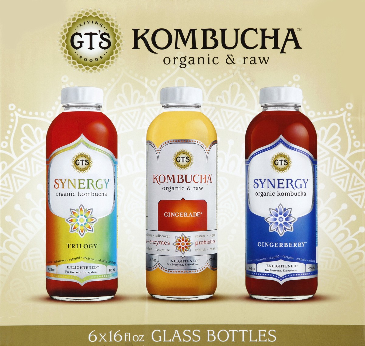 slide 2 of 4, GT's Organic Kombucha Variety - 16 oz, 16 oz