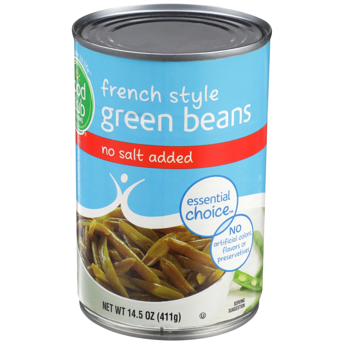 slide 3 of 10, Food Club No Salt Added French Style Green Beans, 14.5 oz