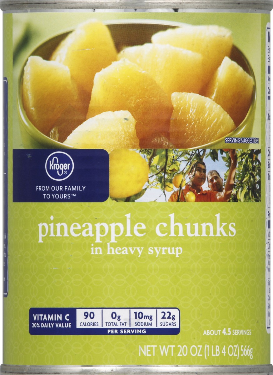 slide 5 of 6, Kroger Pineapple Chunks In Heavy Syrup, 20 oz