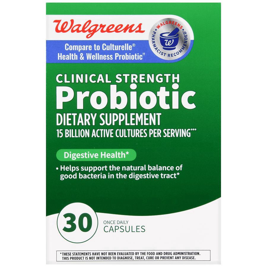 slide 5 of 5, Walgreens Probiotic Capsules 15 Billion Active Cultures, 30 ct