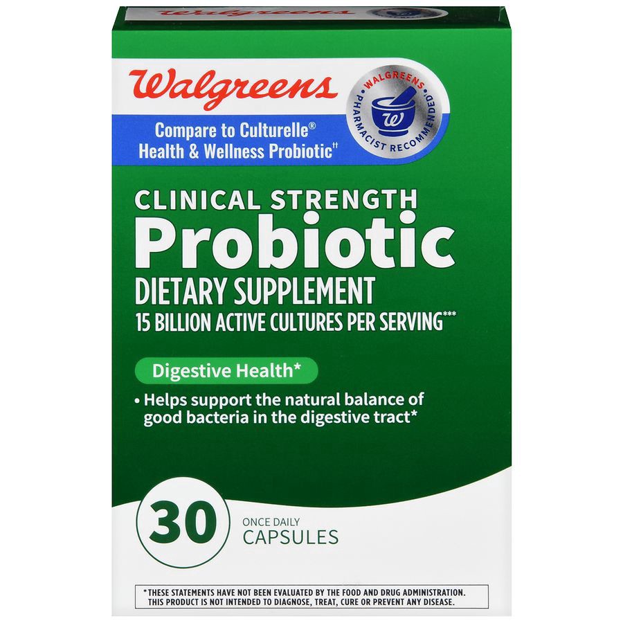slide 1 of 5, Walgreens Probiotic Capsules 15 Billion Active Cultures, 30 ct