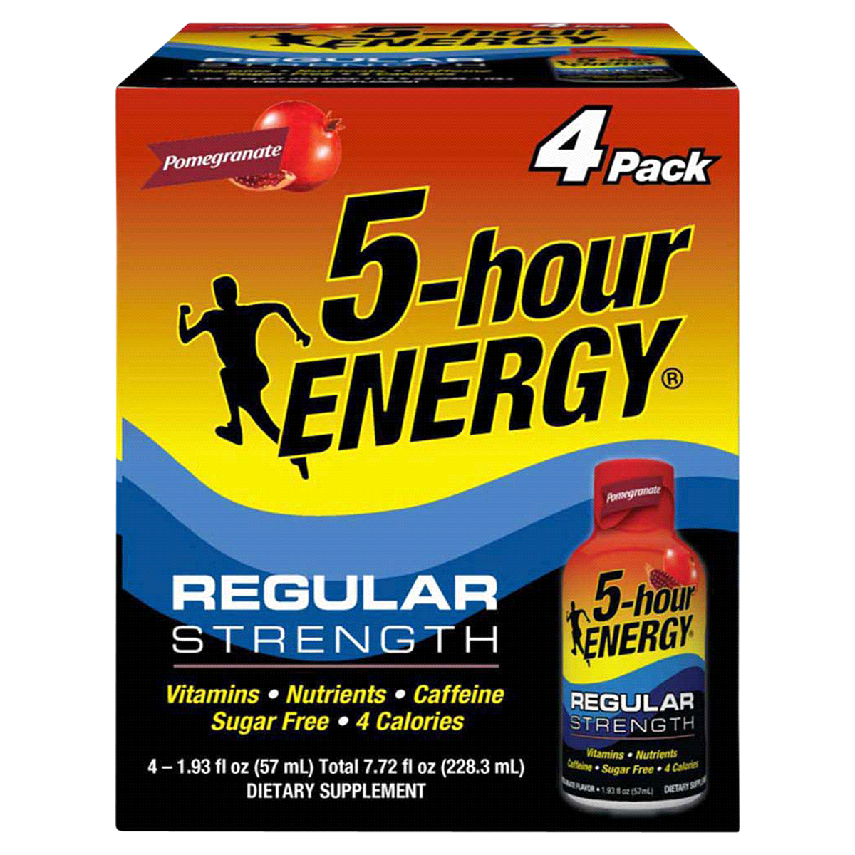 slide 1 of 1, 5-hour ENERGY Shot, Regular Strength, Pomegranate, 4 ct