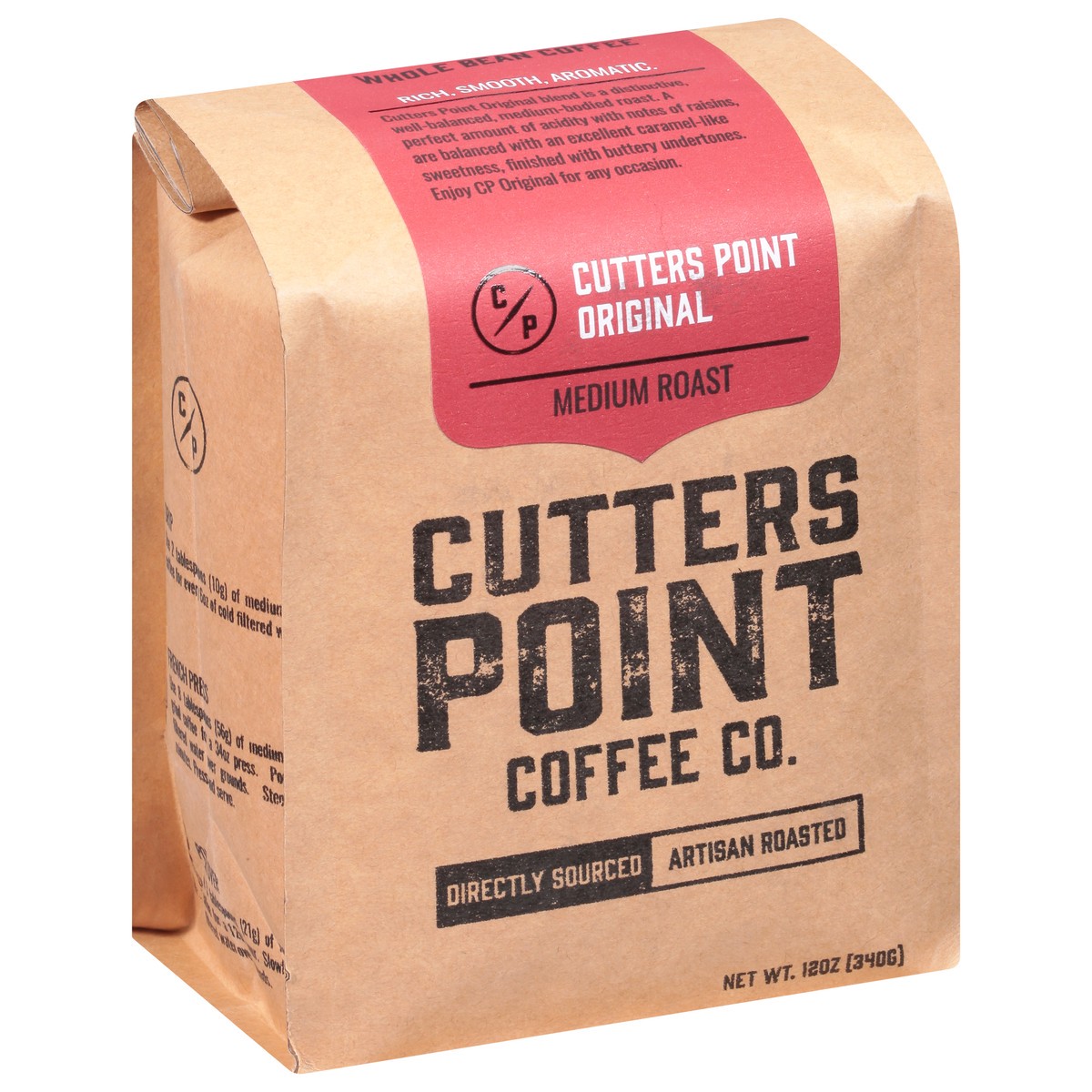 slide 11 of 11, Cutters Point Coffee Co. Medium Roast Whole Bean Cutters Point Original Coffee - 12 oz, 12 oz