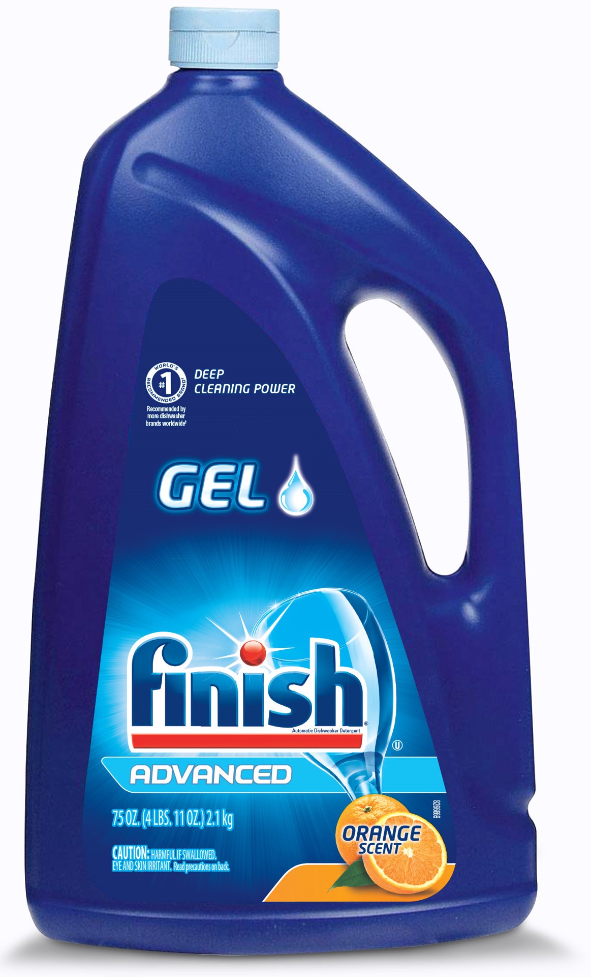 slide 1 of 9, Finish Dishwasher Detergent Gel Liquid, Orange Scent, 75oz, 75 oz