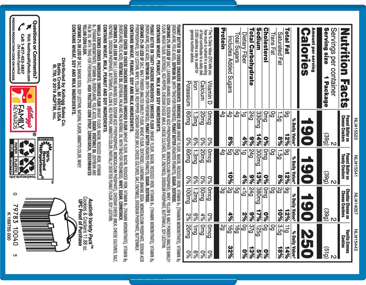 slide 10 of 10, Austin 8 Pack Variety Pack Cookie & Cracker 8 ea, 8 ct