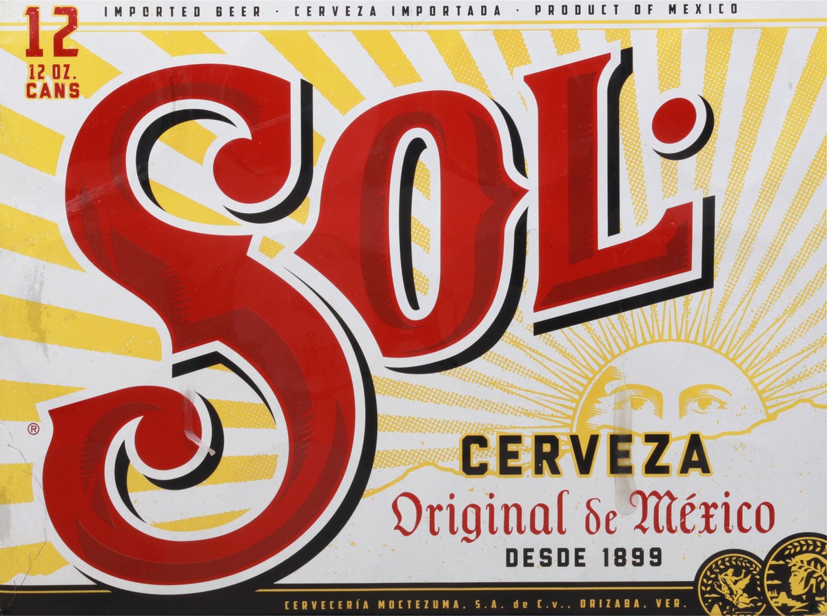 slide 2 of 9, Sol Beer 12 - 12 oz Cans, 12 ct; 11.2 oz