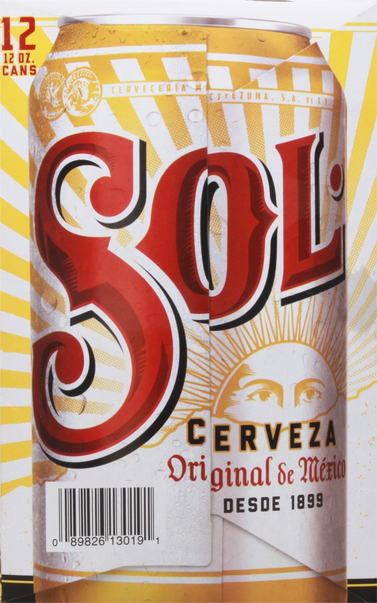 slide 4 of 9, Sol Beer 12 - 12 oz Cans, 12 ct; 11.2 oz