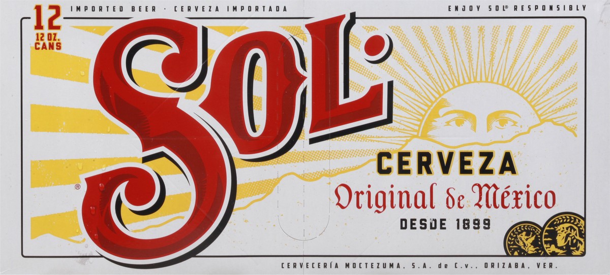 slide 9 of 9, Sol Beer 12 - 12 oz Cans, 12 ct; 11.2 oz