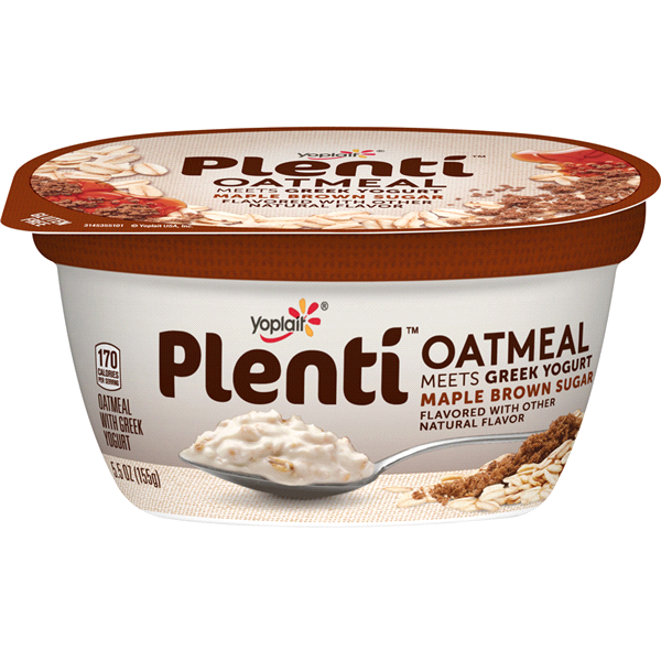 slide 1 of 1, Yoplait Plenti Oatmeal Meets Mapple Brown Sugar Greek Yogurt, 5.5 oz