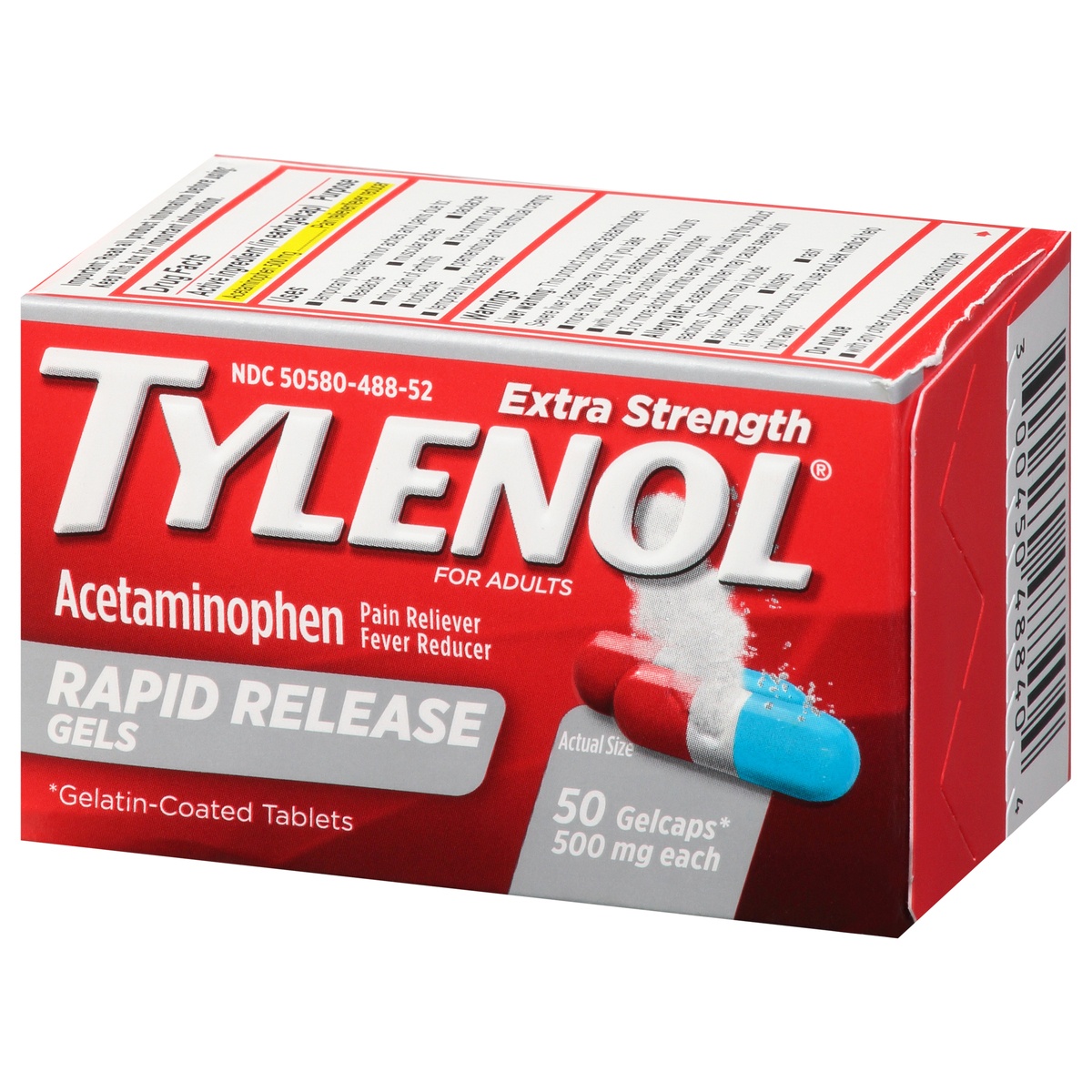 slide 9 of 9, Tylenol Extra Strength Rapid Release Gels, 50 Count, 50 ct
