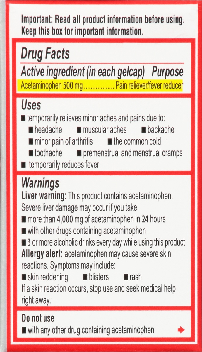slide 5 of 9, Tylenol Extra Strength Rapid Release Gels, 50 Count, 50 ct