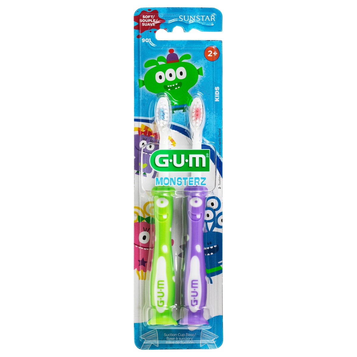 slide 1 of 1, G-U-M Kids Soft Monsterz Toothbrush 2 ea, 2 ct