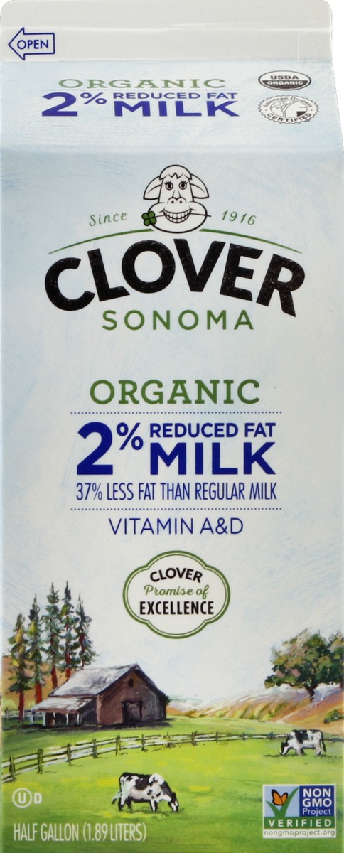 slide 4 of 4, Clover Milk 0.5 gl, 1/2 gal