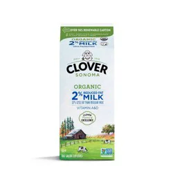 Clover Sonoma Organic 2% Milkfat Reduced Fat Milk 0.5 gal