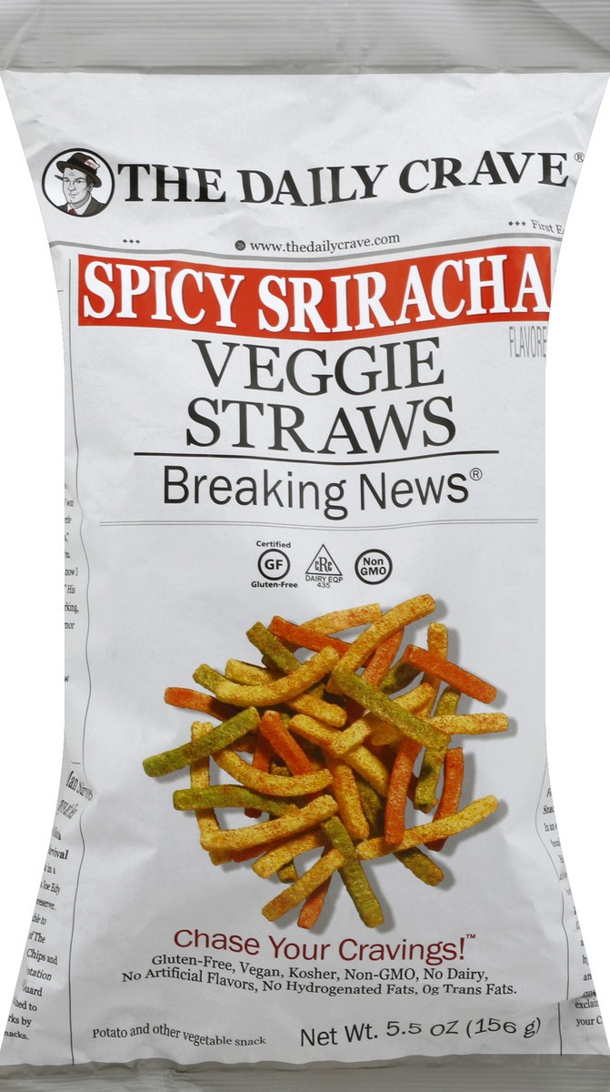 slide 3 of 3, The Daily Crave Spicy Sriracha Flavored Veggies Straws, 5.5 oz