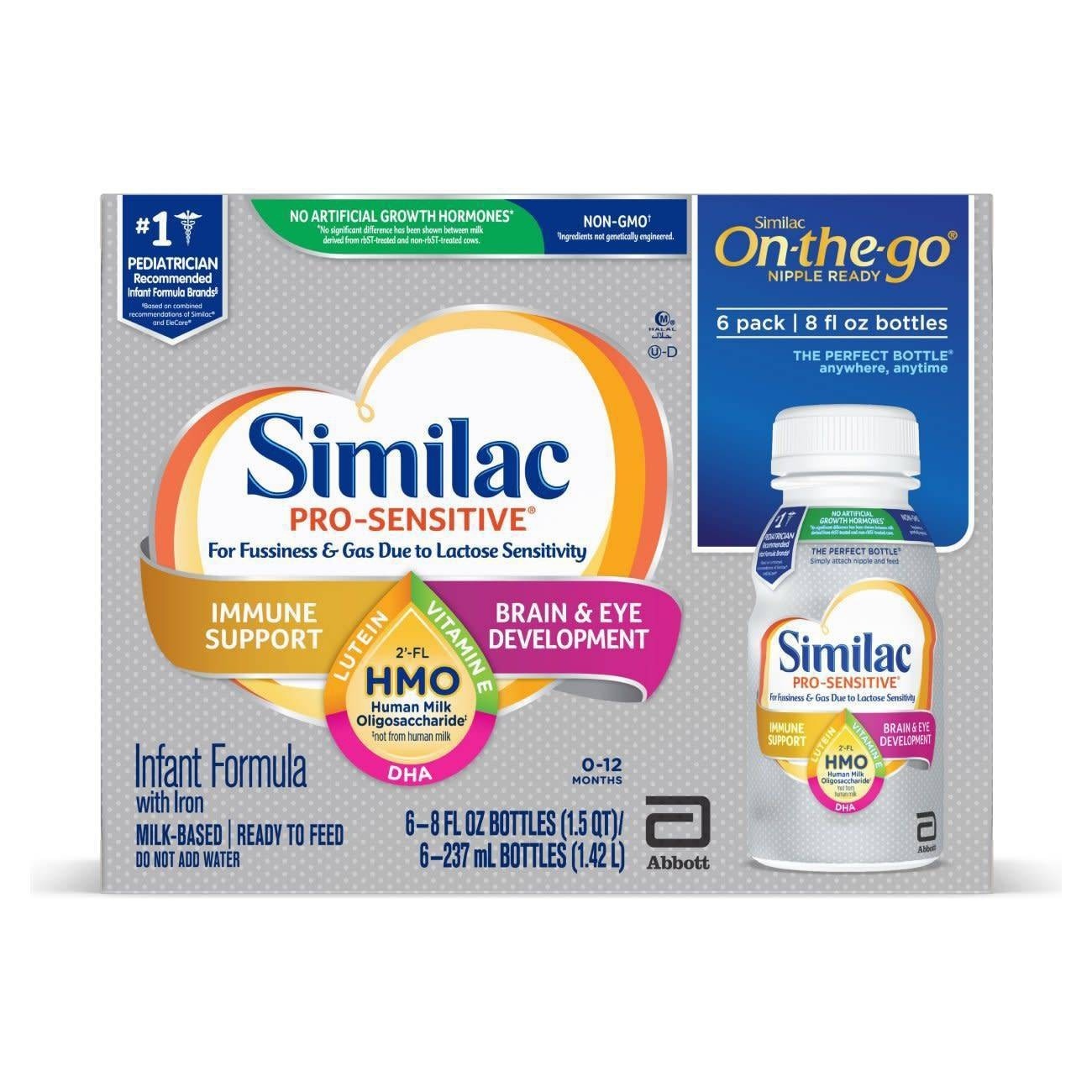 slide 1 of 1, Similac Pro-Sensitive Ready to Feed Infant Formula Bottle, 8 fl oz