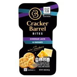 Cracker Barrel Bites with Cheddar Jack & Havarti Cheese with Butter Crackers, 1.58 oz Tray