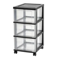 Havenstay HS Plastic 3 Drawer Narrow Cart Black