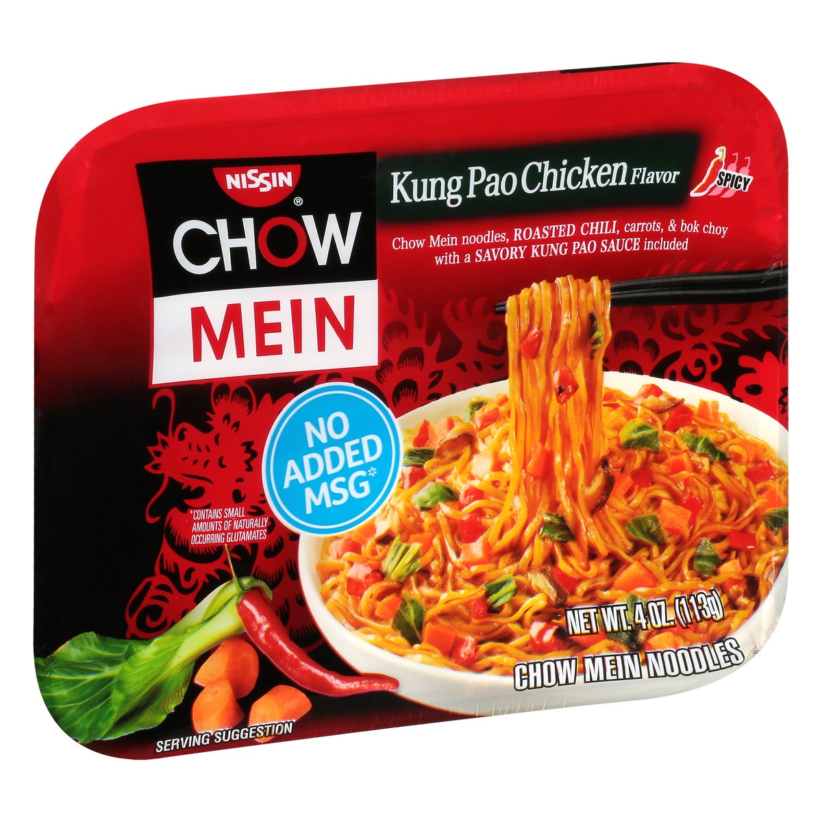 slide 13 of 13, Nissin Spicy Kung Pao Chicken Flavor Chow Mein Noodles 4 oz, 4 oz