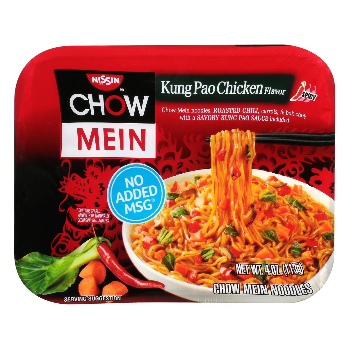 slide 1 of 13, Nissin Spicy Kung Pao Chicken Flavor Chow Mein Noodles 4 oz, 4 oz