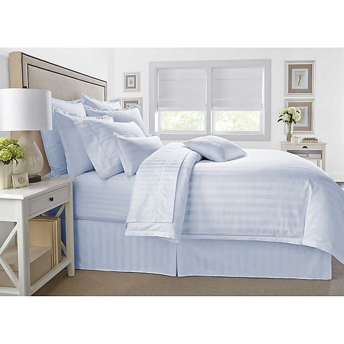 slide 1 of 1, Wamsutta 500-Thread-Count PimaCott Damask Full/Queen Comforter Set - Light Blue, 1 ct