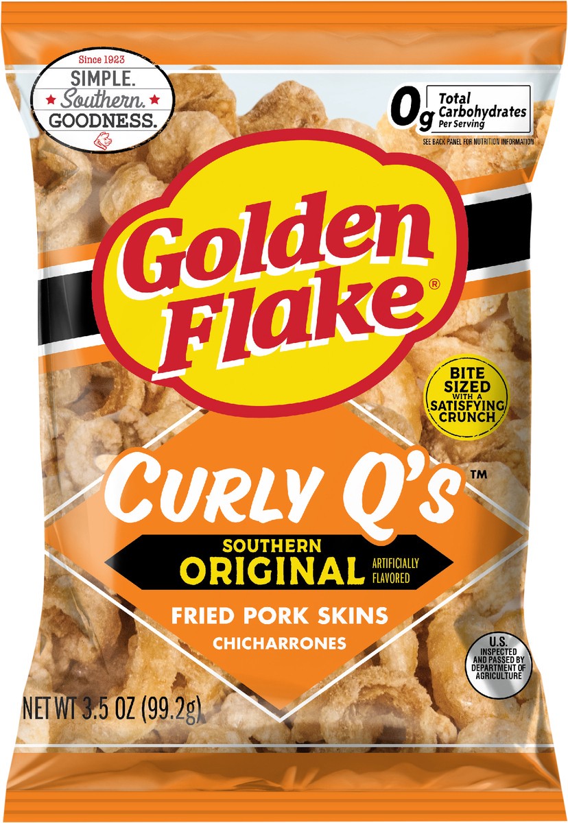 slide 2 of 7, Golden Flake 3.5 oz Golden Flake Original Curly Q's, 3.5 oz