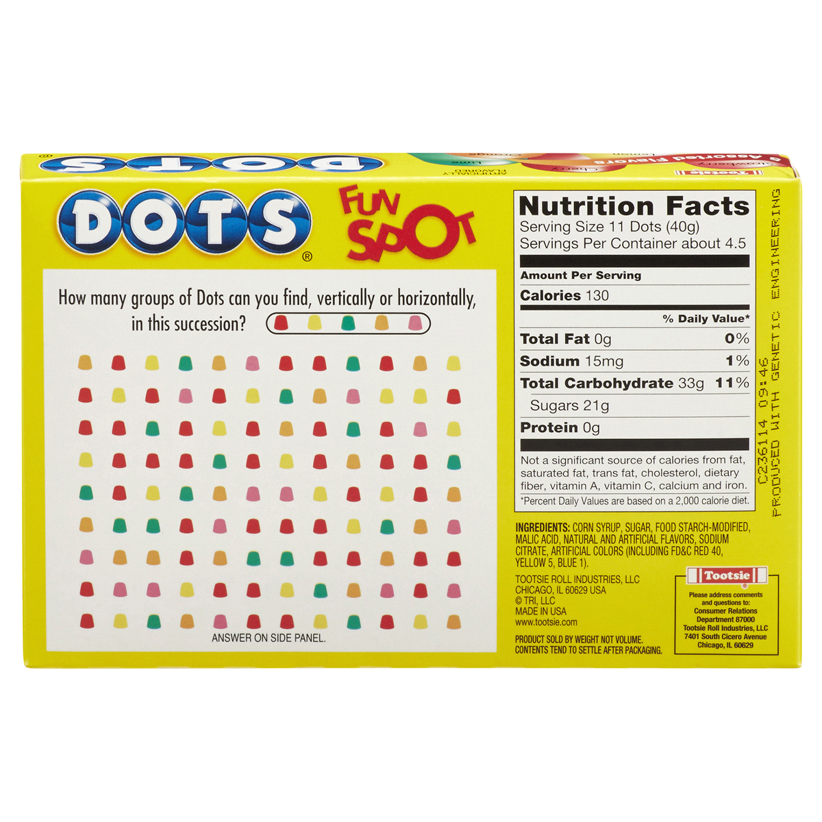 slide 3 of 5, Tootsie Roll DOTS Assorted Fruit Flavored Gumdrops Theater Box - 6.5 Oz, 6.5 oz