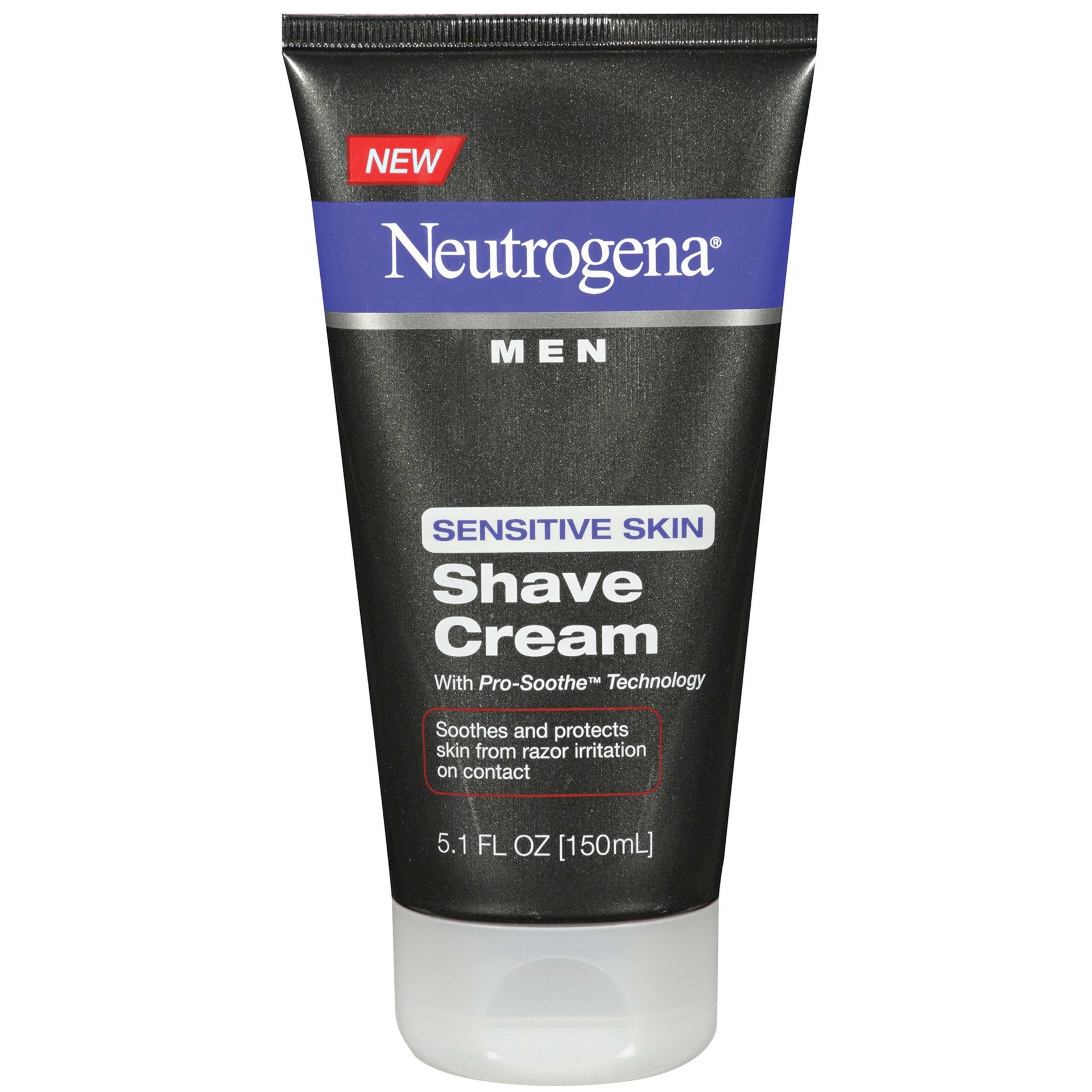 slide 1 of 3, Neutrogena Men's Shaving Cream For Sensitive Skin, Shave Cream Pro-Soothe Technology to Protect Against Razor Bumps & Ingrown Hairs, Dye-Free 5.1 fl. oz, 5.10 fl oz