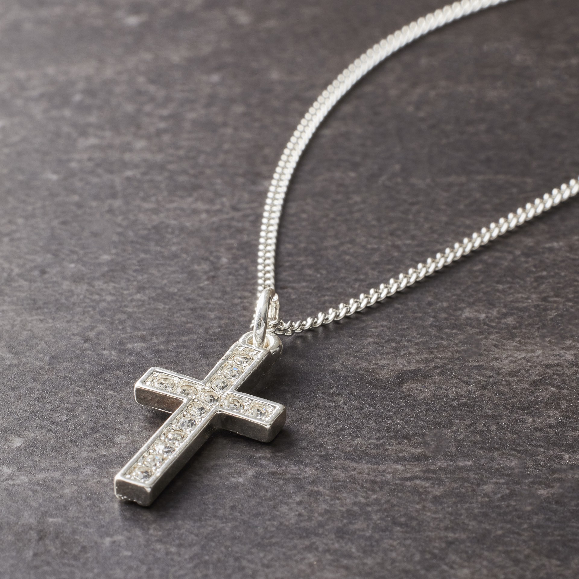 slide 4 of 4, Charmalong Silver Plated Pave Cross Charm By Bead Landing, 1.1 in x 0.6 in x 0.25 in