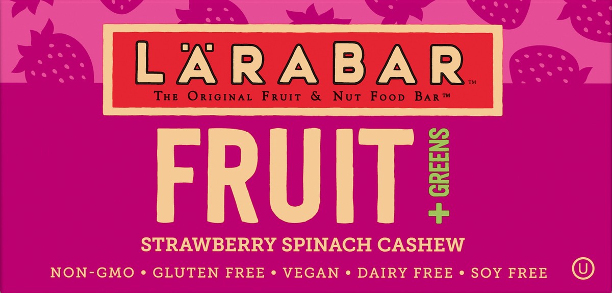 slide 8 of 12, LÄRABAR Fruit + Greens Strawberry Spinach Cashew Fruit & Nut Food Bar 15 ea, 15 ct