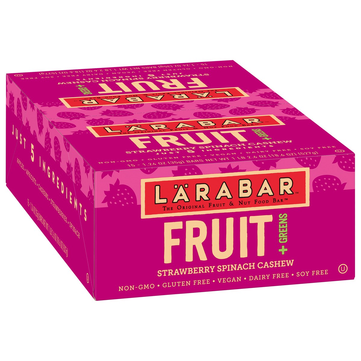 slide 11 of 12, LÄRABAR Fruit + Greens Strawberry Spinach Cashew Fruit & Nut Food Bar 15 ea, 15 ct