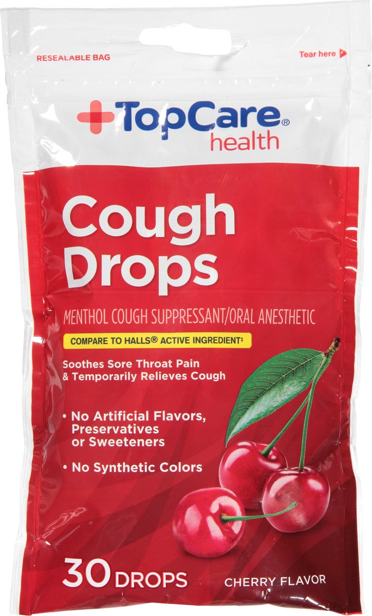 slide 5 of 10, Topcare Cherry Cough Drops, 30 ct