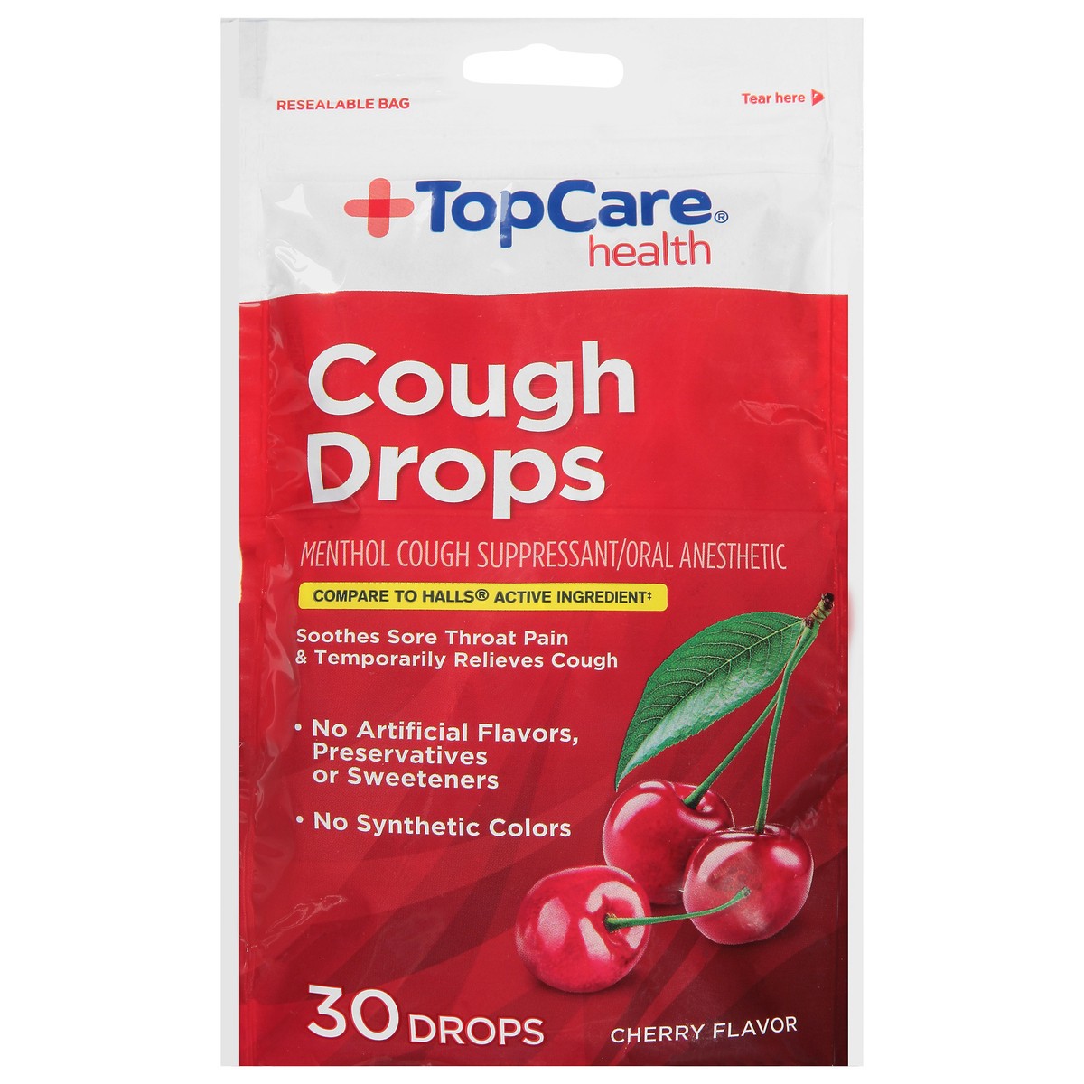 slide 3 of 10, Topcare Cherry Cough Drops, 30 ct
