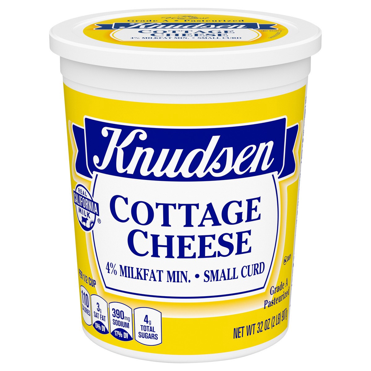 slide 1 of 11, Knudsen Small Curd Cottage Cheese with 4% Milkfat, 32 oz Tub, 