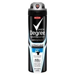 Degree Men UltraClear Antiperspirant Deodorant Dry Spray Black & White Fresh