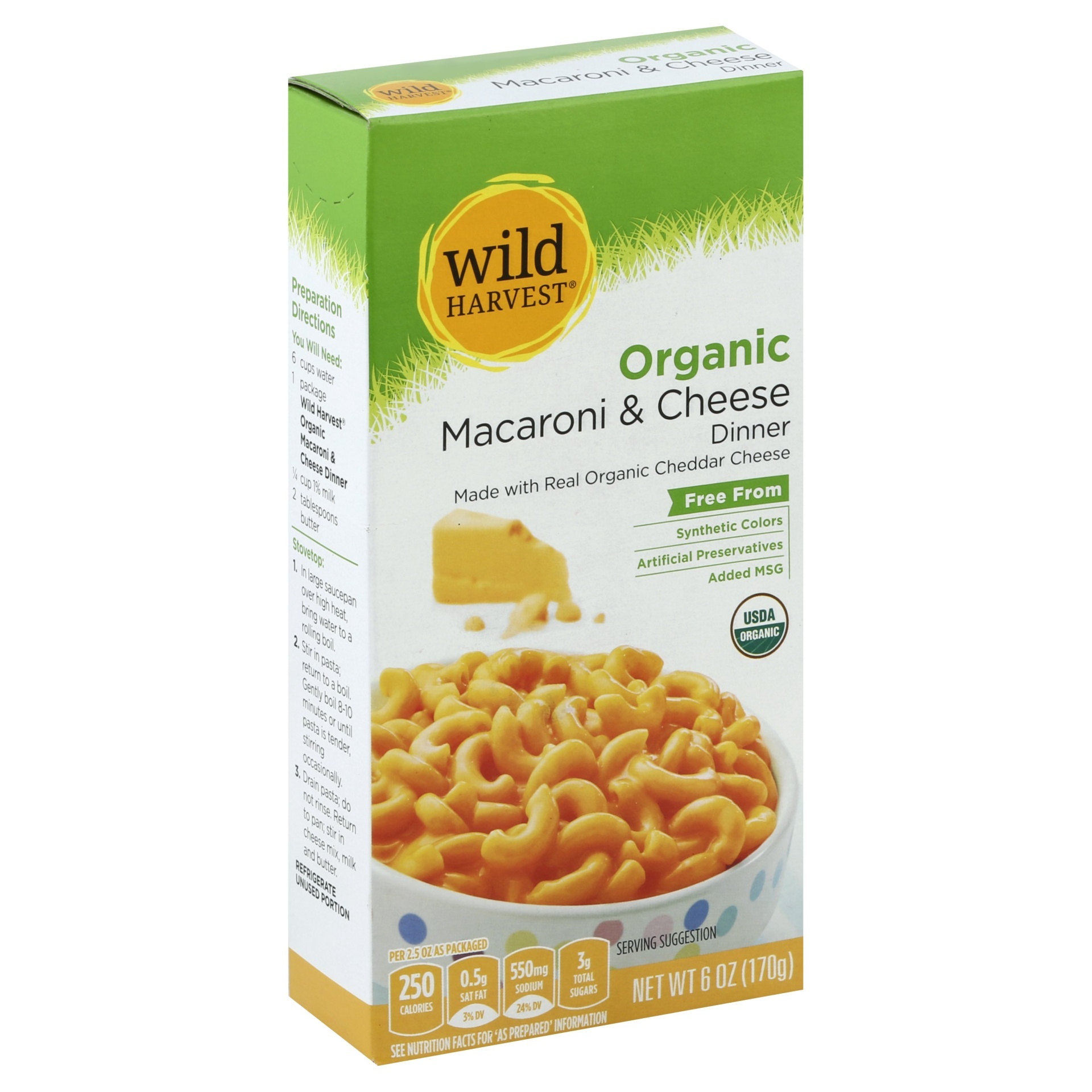 slide 1 of 1, Wild Harvest Organic Mac & Cheese Dinner, 6 oz