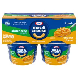 Kraft Gluten Free Mac and Cheese, Corn Pasta, 4 Cups, for Easy Dinner or Dinner Sides, Original Flavor, No Artificial Flavors, Preservatives or Dyes, 1.9 oz